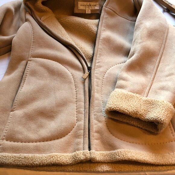 Jones New York Faux Suede Jacket Tan Small - Picture 6 of 7